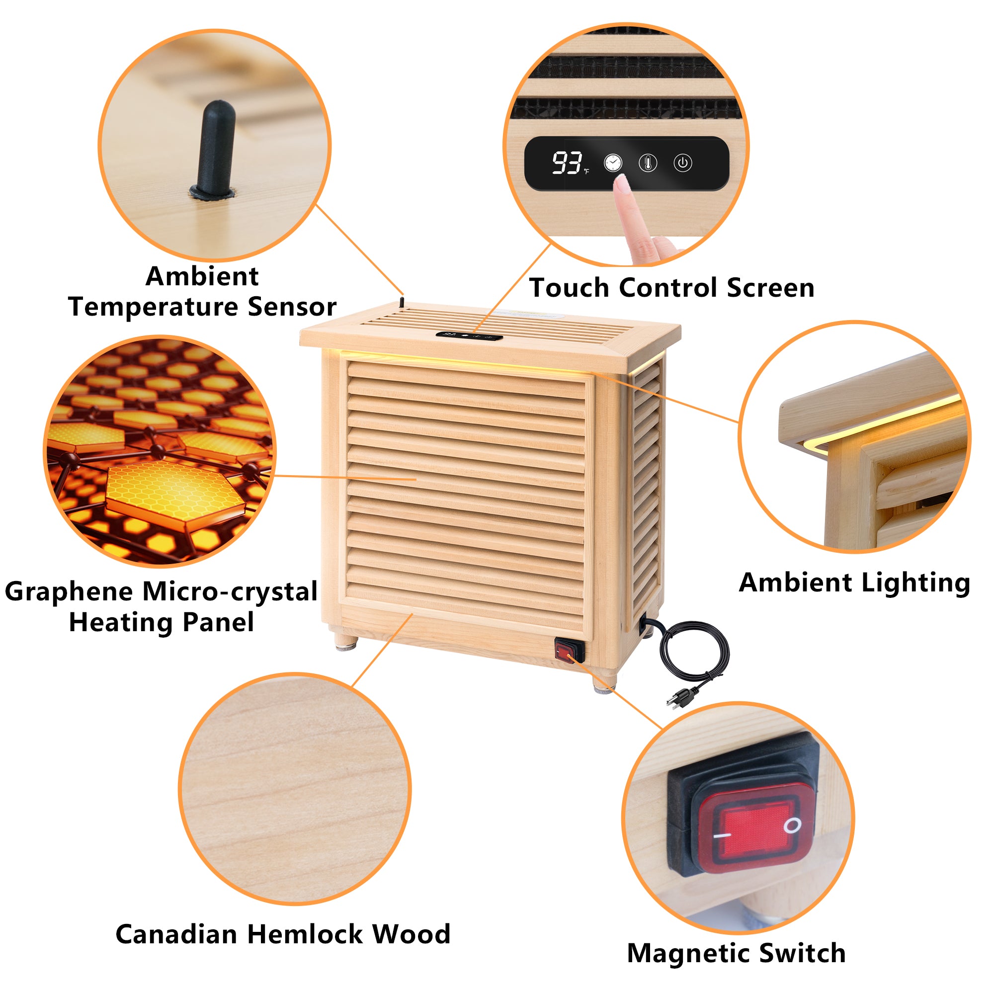 Golden Wave Infrared Sauna Heater - 1500W