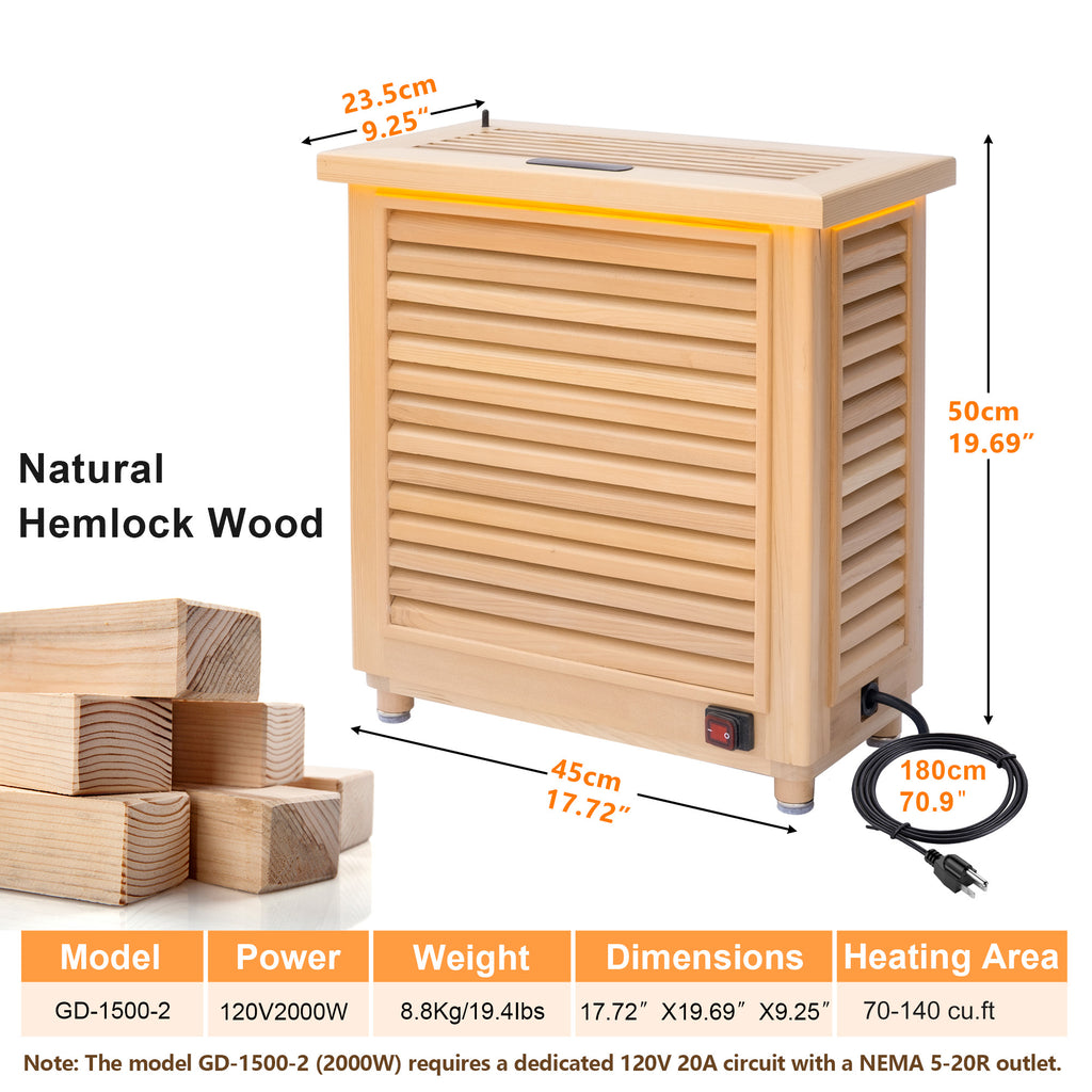 Golden Wave Infrared Sauna Heater - 2000W